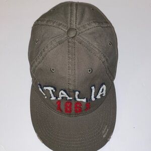 ITALIA 1861 Unisex Distressed in Gray White Red Hidden Adjustable Back Cap SZ OS